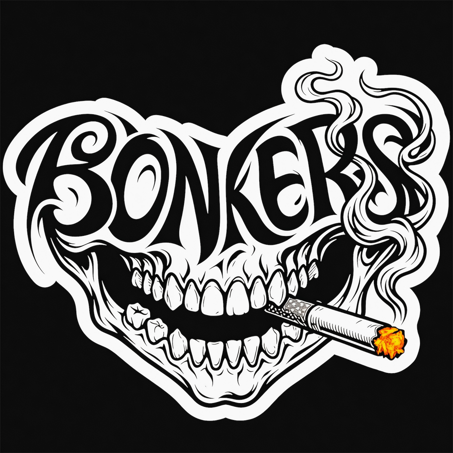 【BONKERS™】"CHOPPED" チョップド リブ クルーソックス ロゴ 靴下 バイカーソック