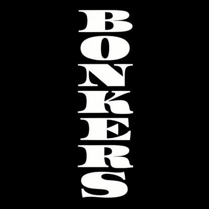 ⁠【BONKERS™】"CHOPPED" チョップド リブ クルーソックス ロゴ 靴下 バイカーソック